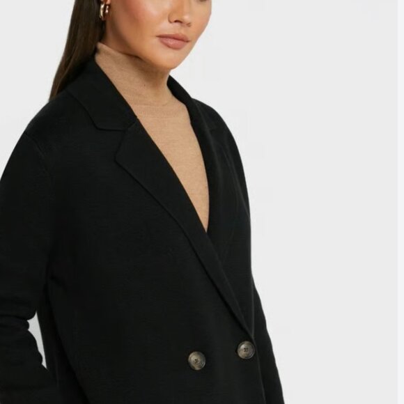 Banana Republic Black Knit Cotton Blend Sweater Coat Jacket-XXS - Picture 7 of 13